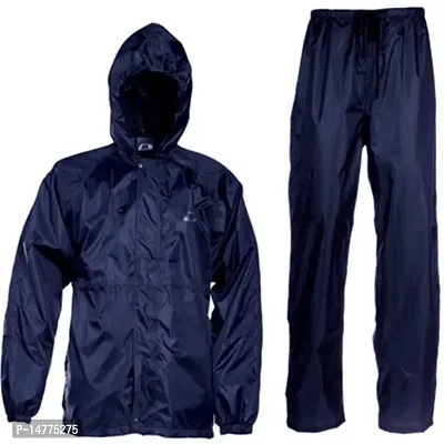 Rain Coat For Men Waterproof Raincoat With Pant Semi Nylon Rain Coat For Men Bike Rain Suit Rain Jacket Suit Mobile Pocket With Storage Bag Black Blue