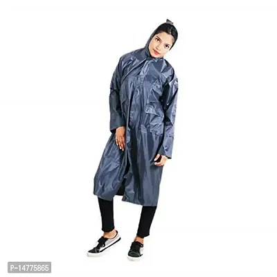 VORDVIGO Women's Solid Rain Coat/Overcoat with Hoods and Side Pocket 100% Waterproof Raincoat-thumb2