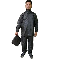 VORDVIGO Lightweight 100% Waterproof Raincoat set of Top  Bottom for Men's with hood (Black  Blue)-thumb2