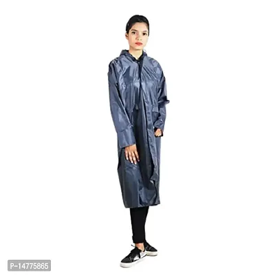 VORDVIGO Women's Solid Rain Coat/Overcoat with Hoods and Side Pocket 100% Waterproof Raincoat-thumb0