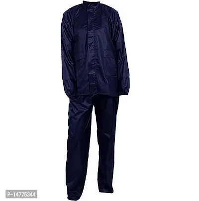 VORDVIGO Unisex Rain Suit With Hood and Carry Bag (Raincoat for Men and Women_Black  Blue)