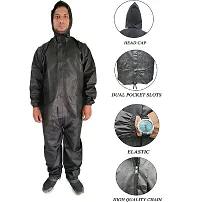 VORDVIGO Lightweight 100% Waterproof Raincoat set of Top  Bottom for Men's with hood (Black  Blue)-thumb3