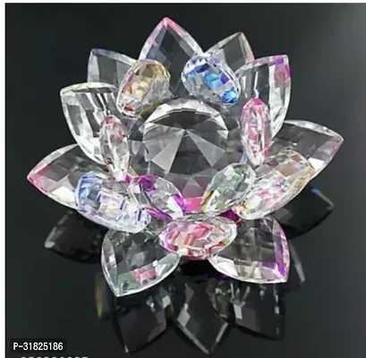 Arusha Fengshui Transparent Rotating Glass Lotus Flower-thumb0