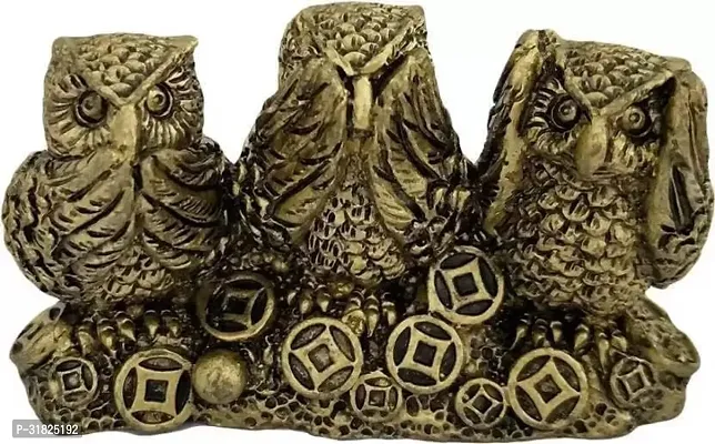 Arusha Set of 3 Wise Sculptures Owl Statue-thumb0