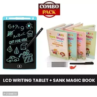 Sank Magic Book Writing Practice Copybook Writing pad Tablet Tab 10 Refile and LCD Tablet 8.5 Inch Screen 001 (2 Pack Magic Book and Digital Slate)-thumb0