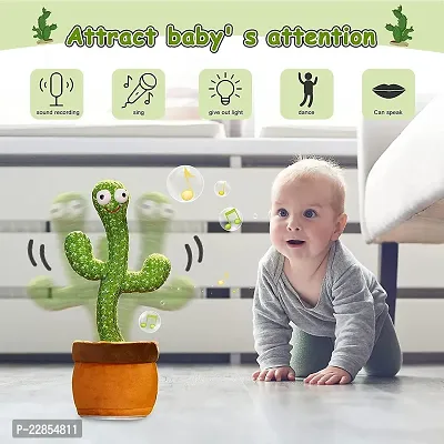 Cactus Toy with Dancing, Lighting,Singing, Recording and Repeat Your Words, Lights Cactus Toy for Kids (Dance Cactus Toy Multi)-thumb0