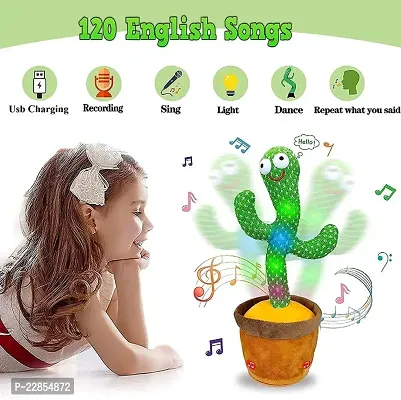 Dancing Cactus Talking Toy, Cactus Plush Rechargeable Toy, Wriggle  Singing Recording Repeat What You Say Funny Education Toys for Babies Children Playing, Home Decorate (Cactus Toy)-thumb0