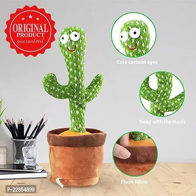 Dancing Cactus Talking Toy, Cactus Plush Rechargeable Toy, Wriggle  Singing Recording Repeat What You Say Funny Education Toys for Babies Children Playing, Home Decorate (Cactus Toy)-thumb0