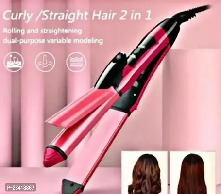 2in1 hair straightener with curler pinkrod | hair striaghtner and curler