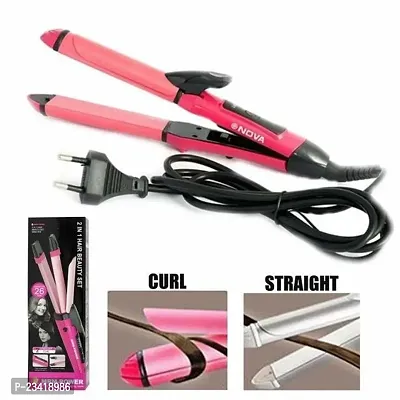 2in1 hair straightener with curler pinkrod | hair striaghtner and curler