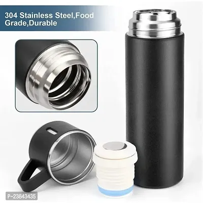 New Vacuum Flask Set Stainless Steel with Cup for Coffee Hot Drink and Cold Water Flask Bottle 500ml Stainless Steel Vacuum Flask Set with 3 Steel Cups for Coffee Hot Drink and Cold Water Flask Bottle