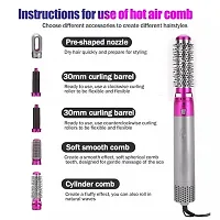 Sizzling  [ 12 YEARS WARRANTY ] Hot Air Brush, 5 in 1 Hair Dryer hot air Brush Styler, Detachable Hair Styler Electric Hair Dryer Brush Rotating for All Hairstyle Multicolour sepcial warrany-thumb1