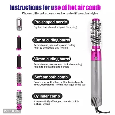 Sizzling  [ 12 YEARS WARRANTY ] Hot Air Brush, 5 in 1 Hair Dryer hot air Brush Styler, Detachable Hair Styler Electric Hair Dryer Brush Rotating for All Hairstyle Multicolour sepcial warrany-thumb2