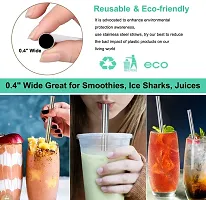 Sizzling Reusable Stainless Steel Straw with Cleaning Brush Long Metal Straws For Drinking, Reusable Set Of 5 (2- Bend Pipe, 2- Long Straw, 1-cleaning Brush) -Rainbow-thumb2