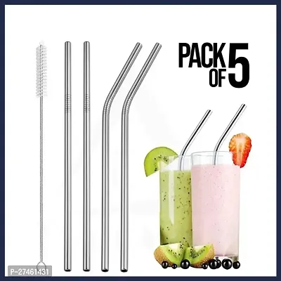 Sizzling Reusable Stainless Steel Drinking Straws, 8.5 Inches-thumb0