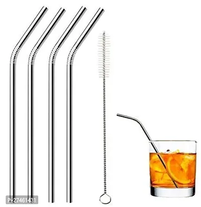 Sizzling Reusable Stainless Steel Drinking Straws, 8.5 Inches-thumb2