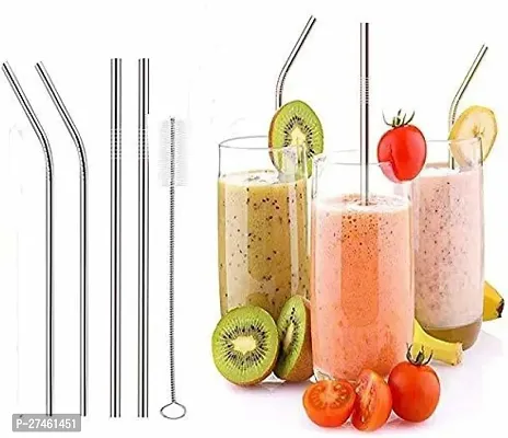 Sizzling Reusable Stainless Steel Drinking Straws, 8.5 Inches