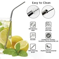 Sizzling Reusable Stainless Steel Drinking Straws, 8.5 Inches-thumb1