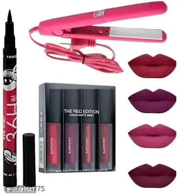 Red Edition Glossy Longlasting Liquid Lipstick Smudgeproof  Waterproof 36h eyeliner-thumb0