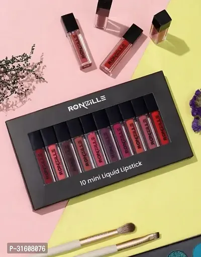 Ronzille Silky Matte Mini Liquid Lipsticks Set Of 10