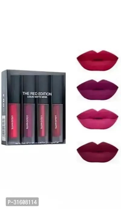 combo Of Different Color Matte Longlasting Liquid Lipstick Smudgeproof  Waterproof (Pack of 4) 650 gm