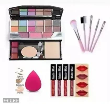 Make Up Kit 5024 And 5 Pcs Makeup Brush + Red Edition 4 Mini Lipstick Blender 1 pcs-thumb0