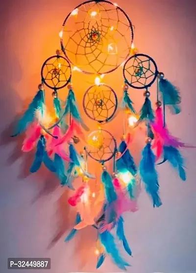 Stylish Multicolored Dream Catchers With Light for Wall Hangings for Home Deacute;cor Pack of 2-thumb0