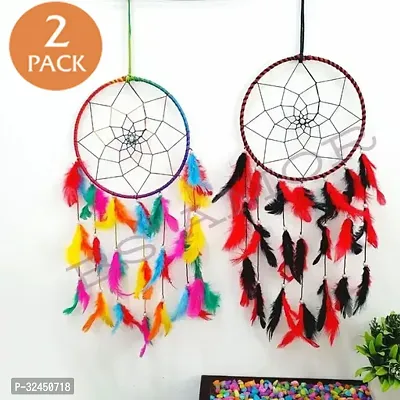 Stylish Multicolored Dream Catchers for Wall Hangings for Home Deacute;cor Pack of 2-thumb0