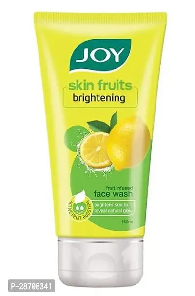 Joy Skin Brightening Lemon Face Wash 150Ml With Vitamin C For Naturally Glowing Skin Removes Excess Oil And Dirt Suitable For All Skin Types
