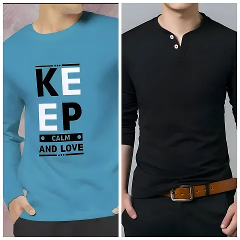 Stylish Long Sleeves Tees For Men Pack of 2