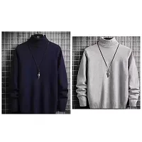 Stylish Wool Blend Solid Long Sleeves Sweatshirts For Men- Pack Of 2-thumb1