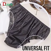 Black Disposable Panties for Women Spa, Maternity, Periods, Body Massage,Non Transparent 30 GSM Double Layered Women's Travelling Briefs Use and Throw Panties for Girls Ladies Non Woven Panty 10 pices pack-thumb2