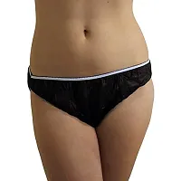 Black Disposable Panties for Women Spa, Maternity, Periods, Body Massage,Non Transparent 30 GSM Double Layered Women's Travelling Briefs Use and Throw Panties for Girls Ladies Non Woven Panty 10 pices pack-thumb1