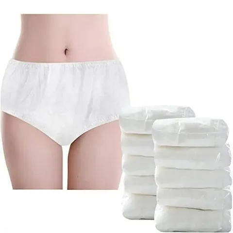 Unisex Underwear, Brief Non Woven Spun Lace Regular White (Pack) - Free Size Non Woven Fabric Spunlace Disposable Panties (White, Free Size)