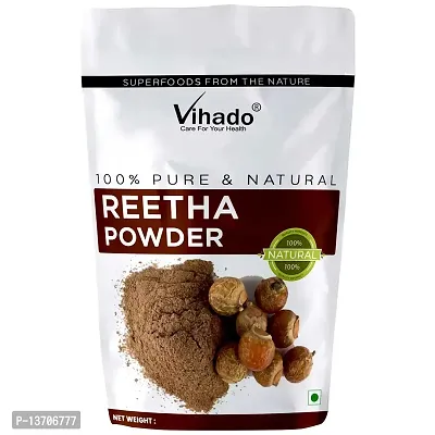 Vihado 100% Natural Aritha/Reetha/Ritha/Soapnuts (Sapindus Mukorossi) Powder