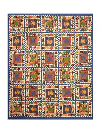 Monik Handicrafts Cotton 144 TC Bedsheet (Blue_King)-thumb4