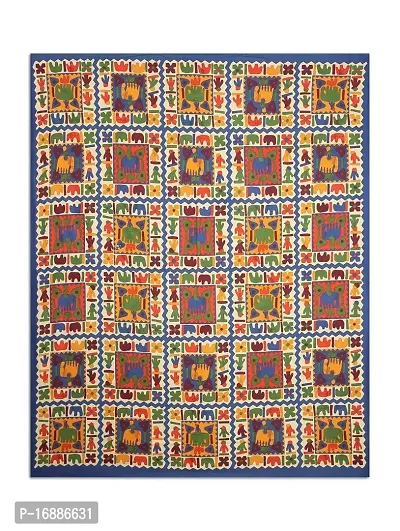 Monik Handicrafts Cotton 144 TC Bedsheet (Blue_King)-thumb5