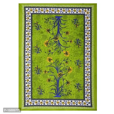 Monik Handicrafts Comfort Rajasthani Jaipuri Traditional Sanganeri Print 144 TC 100% Cotton Single Bedsheet with One Pillow Covers-thumb2