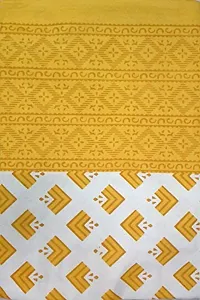 Monik Handicrafts 144TC Abstract Printed Double Cotton Bed Sheet - Yellow, 90 x 108 inch-thumb1