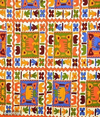 Monik Handicrafts Cotton 144 TC Bedsheet (Orange_King)-thumb2