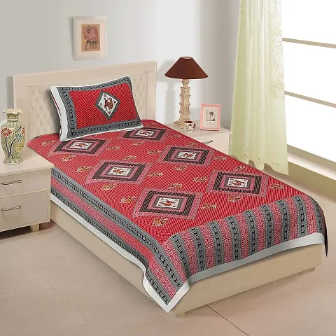 Beautiful Cotton Printed Single Bedsheets