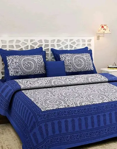 Premium! Jaipuri Printed Double Bedsheets with Pillow Covers