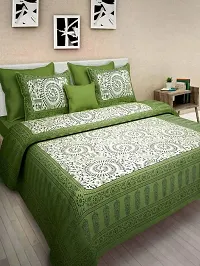 Comfortable Cotton Printed Double Bedsheet with Two Pillow Covers-thumb1