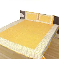 Comfortable Cotton Printed Double Bedsheet with Two Pillow Covers-thumb1