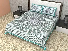 Comfortable Cotton Printed Double Bedsheet with Two Pillow Covers-thumb3