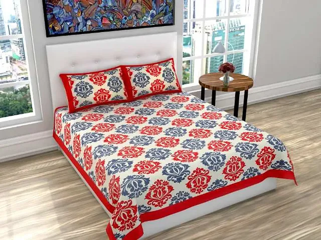 Cotton Printed Queen Size Bedsheet (90*100 Inch) Vol 3