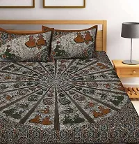 Comfortable Cotton Printed Double Bedsheet with Two Pillow Covers-thumb1