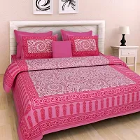 Comfortable Cotton Printed Double Bedsheet with Two Pillow Covers-thumb1