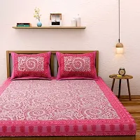 Comfortable Cotton Printed Double Bedsheet with Two Pillow Covers-thumb2