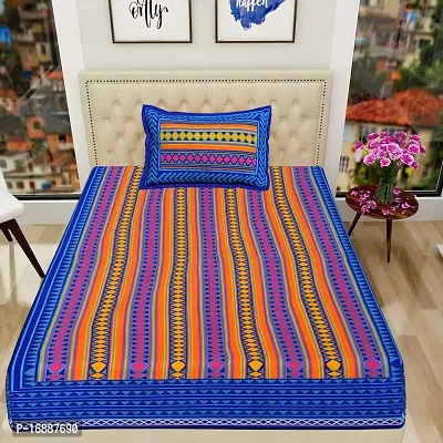 Monik Handicrafts 100% Cotton Rajasthani Jaipuri Traditional Single Bed Sheet with One Pillow Cover-thumb2